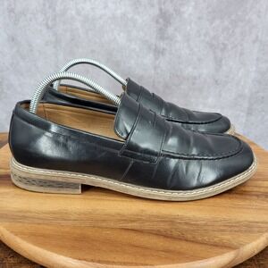 Nautica Penny Loafers Mens 8 Black Faux Leather Slip On Shoes Elias